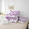 thumbnail image 5 of Erosebridal Gothic Floral Bedding Sets Full Size,Purple White Jacquard Comforter Sets with Sheets,Boho Bohemain Flower Bed in a Bag Full Size,Lightweight Room Decor Reversible,7-Piece, 5 of 7