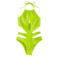 thumbnail image 6 of Sngxgn Women Swimsuit Tummy Control Bathing Suits(Yellow,S), 6 of 9