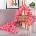 thumbnail image 4 of 1.8m 256 Simulated Artificial Sakura Flower Garland Hanging Vines for Spring Home Room Wedding Party Decor Rose Red, 4 of 5