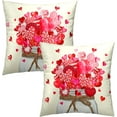 thumbnail image 2 of Valentine''s Day Throw Pillow Covers 20x20 Inch Set of 2, Red Pink Love Hearts Candy Canes Jar Decorative Pillowcases Square Cushion Cover for Couch Sofa Wedding Home Decor, 2 of 4