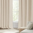 thumbnail image 3 of 100% Blackout Curtains,50"Wx63"L Faux Linen Textured Back Tab/Rod Pocket Curtain,2 Panels Set,Thermal Insulated Curtains for Livingroom,Oatmeal, 3 of 8