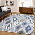 thumbnail image 6 of Addison Rugs Mayfield Premium Machine Washable Transitional Diamond Denim Rectangle Rug, 9' x 12', 6 of 6