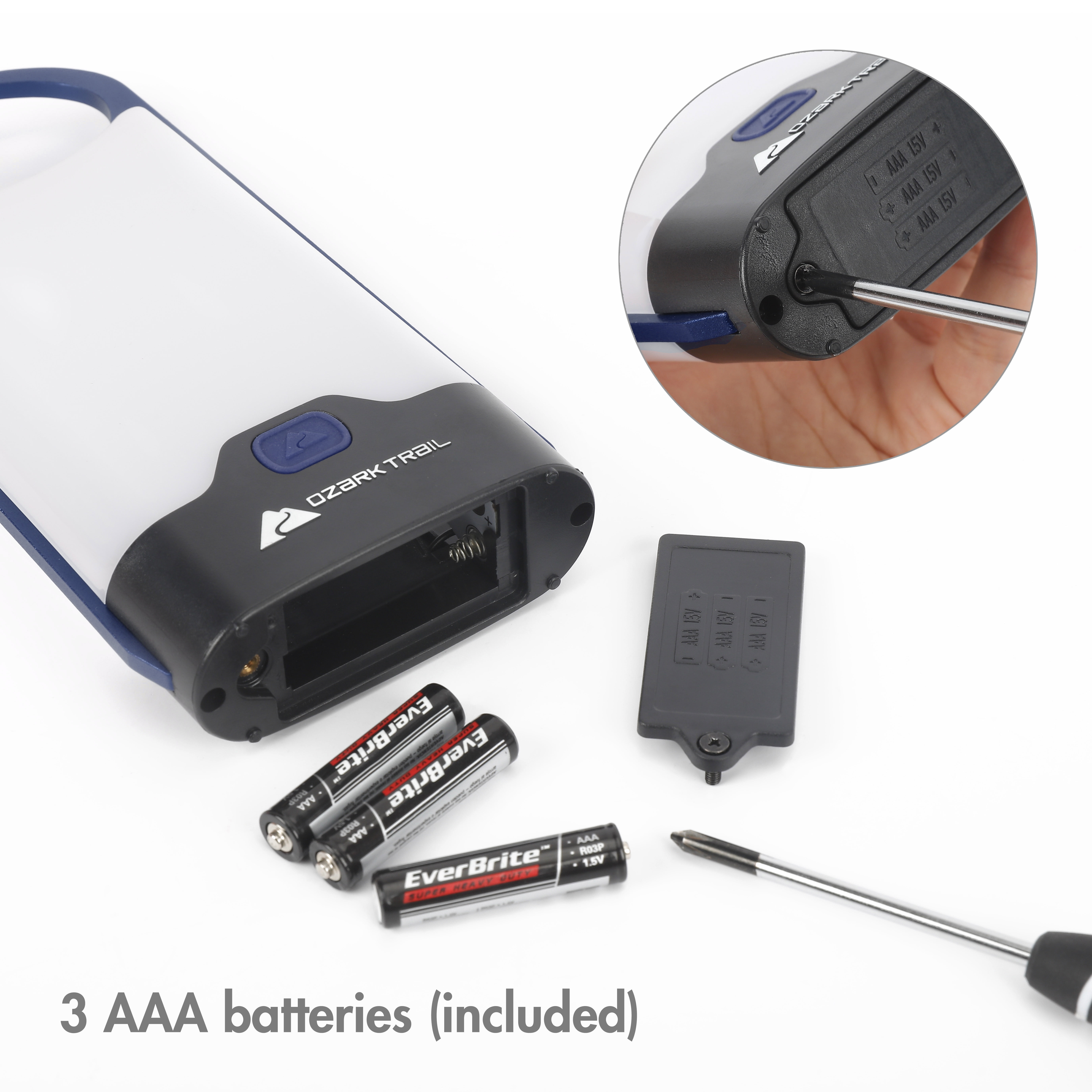 Ozark Trail 160 Lumen LED Aluminum Battery Operation Thin Lantern Blue, Aluminum Thin Lantern