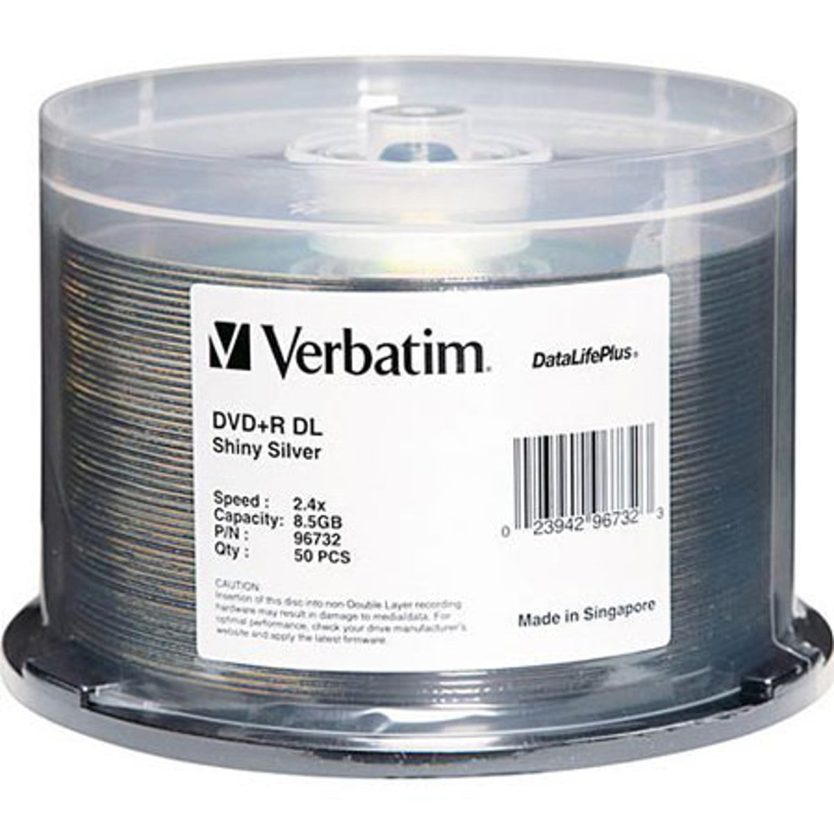 VERBATIM DVD+R DL DL+ 50pk 8.5GB/8X THRML SLV