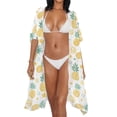 thumbnail image 2 of Xoenoiee Tropical Pineapple Lemon Star Pattern Women's Swimsuit Cover Up Half Sleeve Kimono Cardigan 2026 Summer Fashion Top Casual Dressy Loose Lightweight Cardigans, 2 of 7