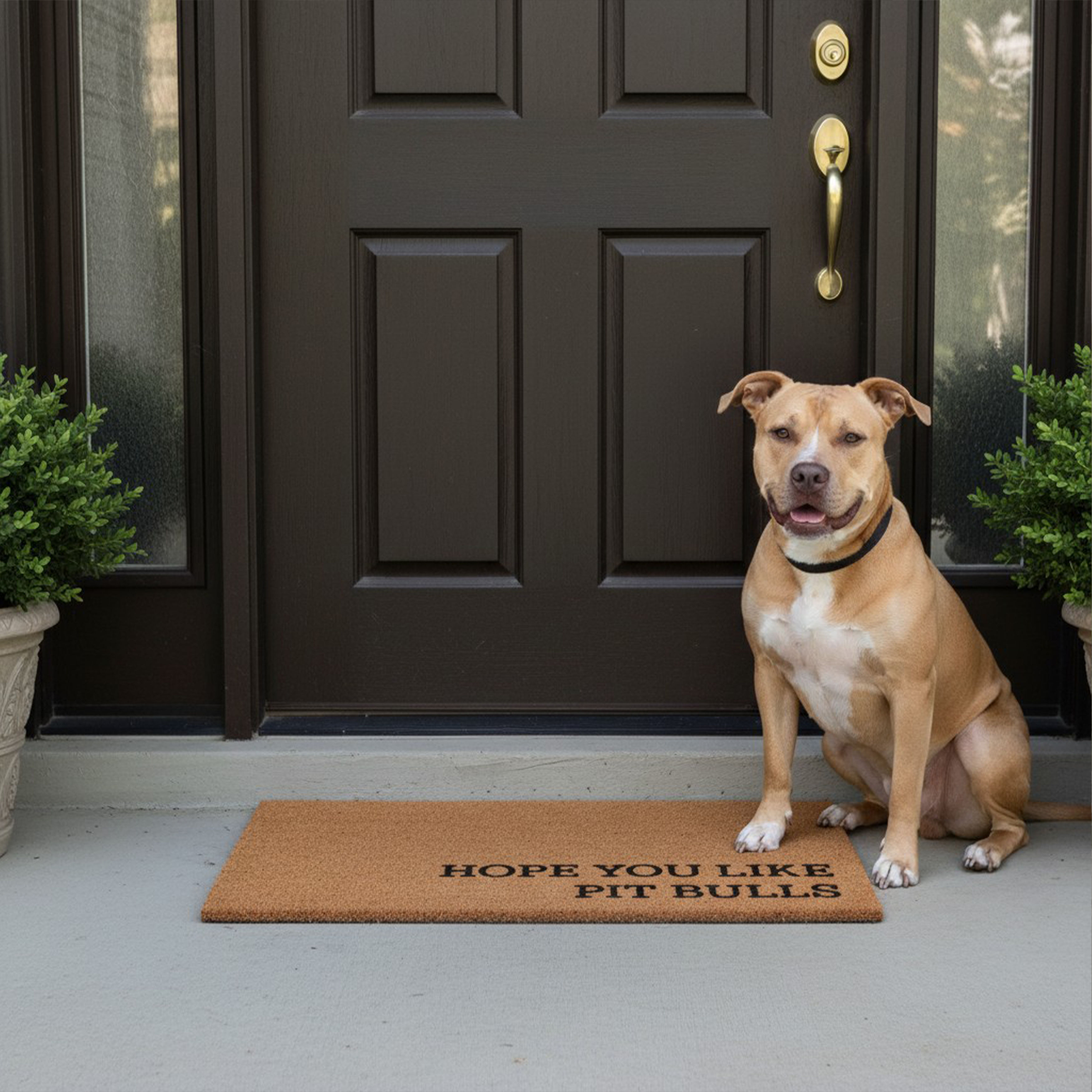 Hope You Like Pit bulls Non Slip Vinyl Backing, Front Door Mat, Entryway Door Mat, 17"x29"