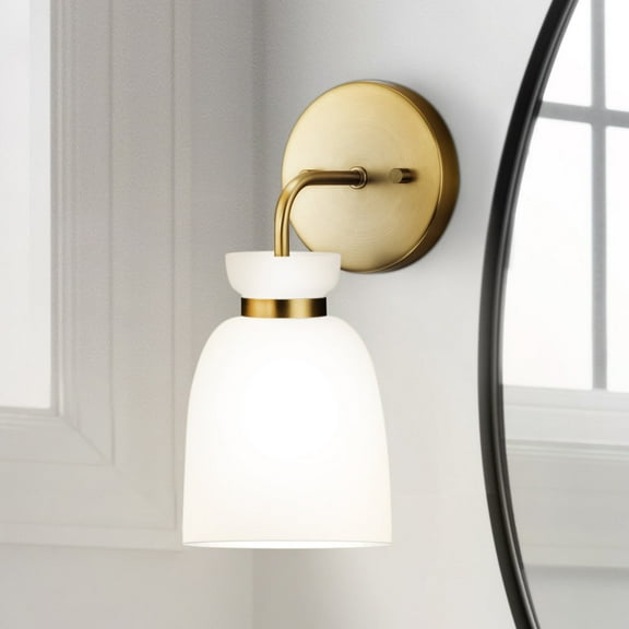 Luxury Minimalist Bath Light, Small Size: 11''H x 6.625''W, with Transitional Style Elements, Brushed Gold Finish, UHP5001 from the Underwood Collection by Urban Ambiance