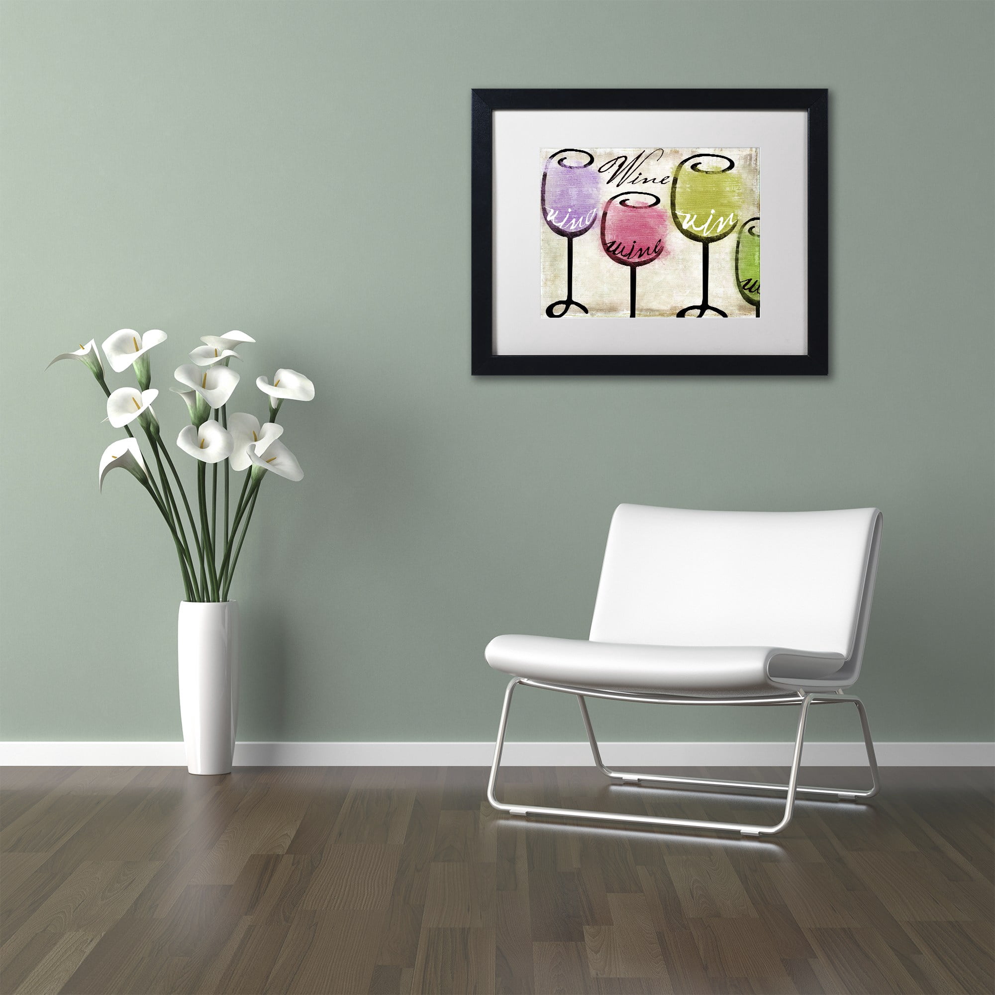 Trademark Fine Art "Wine Tasting III" Canvas Art by Color Bakery White Matte, Black Frame