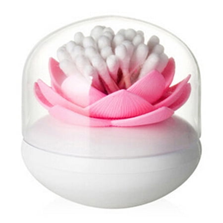 Anvazise 1 Pc Lotus Home Decor Toothpick Cotton Bud Swab Holder Storage Box 4 Colors