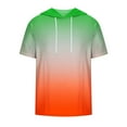 thumbnail image 3 of UVEASISHA Gradient Color Hoodie Shirts for Men Big and Tall,Men's Short Sleeve Hoodie Workout Gym Sweatshirt Muscle Fit Fashion Athletic Hoodies Pullover Hooded T-Shirts 2024 Orange, 3 of 4