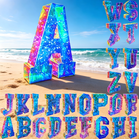Colorful LED Letter Lights - 26 Alphabet Marquee Letters, DIY Light Up Mix & Match Signs, USB & Battery Operated Holiday Party Decoration for Halloween, Christmas & Birthday