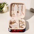 thumbnail image 6 of Christmas Snowflakes Travel Portable Square Jewelry Box Organizer Earring Necklace Bracelet Holder Decorative Display Case Stand Storage Box, 6 of 6