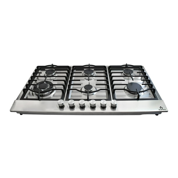 Parrilla de Gas Empotrable con 6 Quemadores y Cubierta de Acero Inoxidable SUPRA Diamond Steel 90 cm