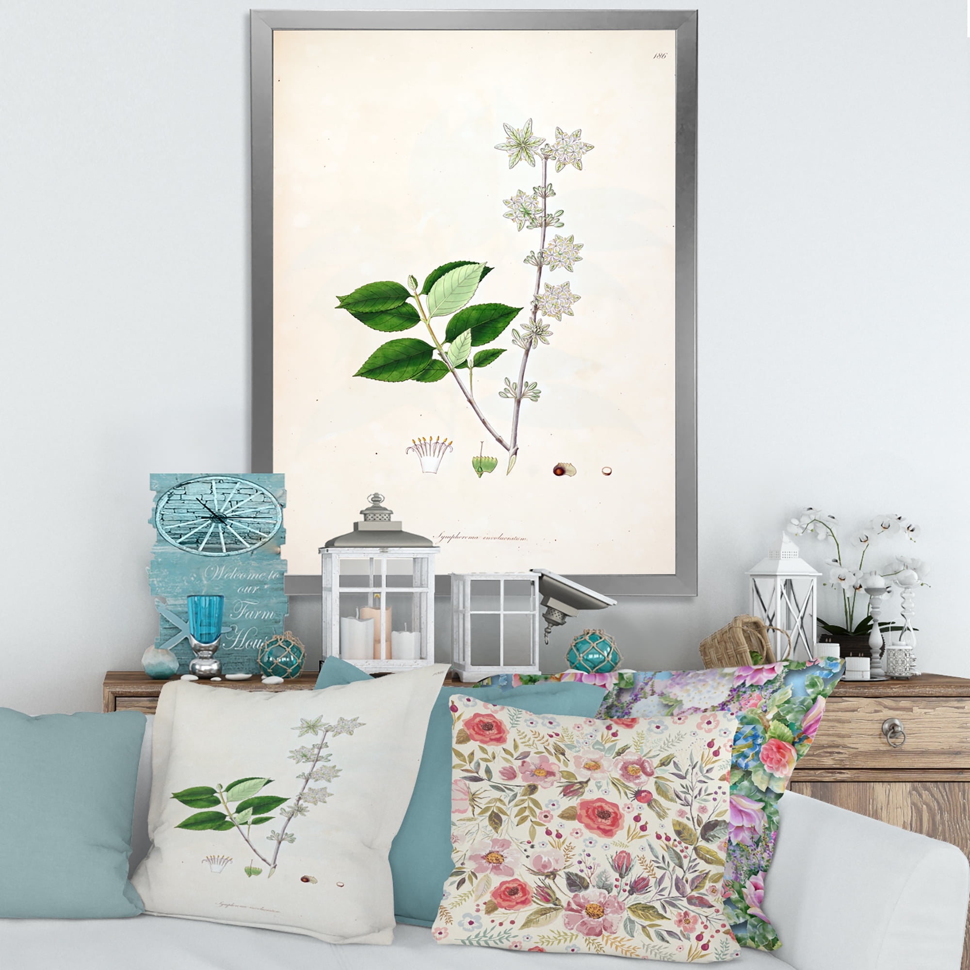 Designart 'Ancient Botanicals XV' Farmhouse Framed Art Print