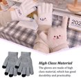 thumbnail image 4 of Qarigey Guantes de punto Estilo simple Adultos Ropa Accesorio Mantener caliente Cubierta de la mano Manos Envoltura Calentadores Guante de pantalla guantes y mitones Blanco/Gris Qarigey AP011254-05B, 4 of 6