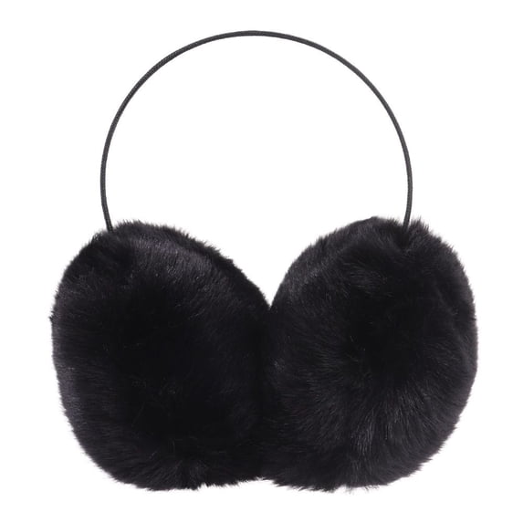 Winter Female Cold Proof Ear Protection Plush Earmuffs Faux Rabbit Fur Warm Earmuffs Ear Bag BLACK