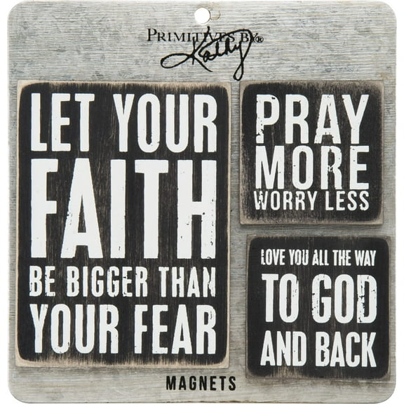 Faith Bigger Than Fear Magnet Gift Set by Primitives By Kathy
