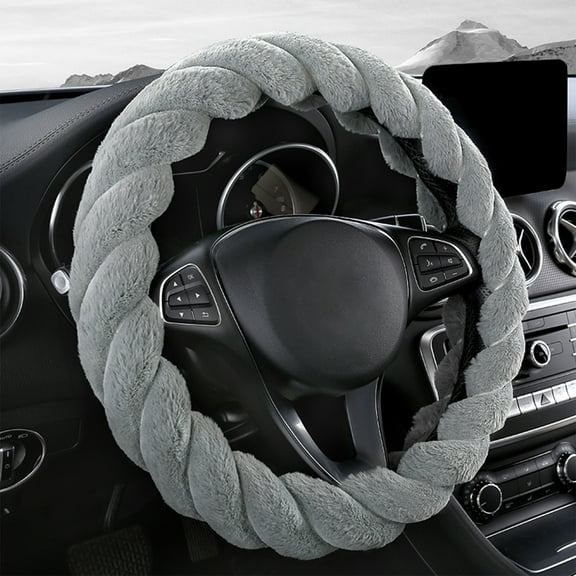 SNGMN Soft Warm Non-Slip Steering Wheel Cover - Universal Fit 14-15 Inch - Winter Grip Protector