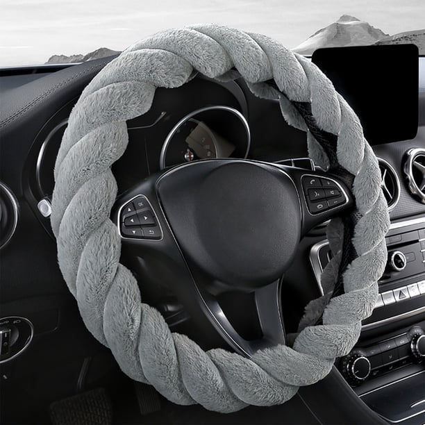 Funda para volante de coche con decoración suave, cálida y antideslizante. Protector universal para volantes de 14 a 15 pulgadas.