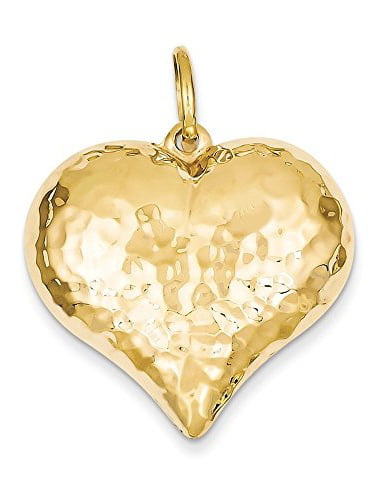 14K Yellow Gold Puffed Heart Charm Pendant MSRP $73