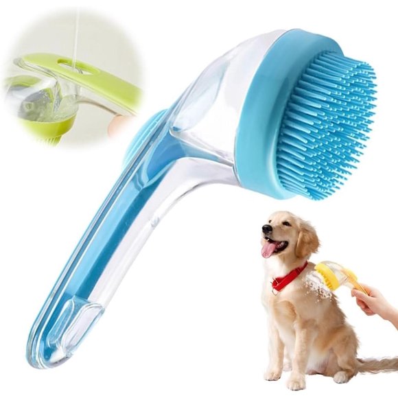 Cepillo de Baño Walquicks Azul con Dispensador de Champú para Mascotas