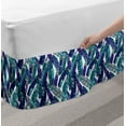 thumbnail image 2 of Jungle Foliage Bed Skirt, Modern and Exotic Continuous Pattern of Tropical Banana Leaves, Elastic Bedskirt Dust Ruffle Wrap Around for Bedding Decor, 4 Sizes, Teal Dark Lavender White, by Ambesonne, 2 of 2