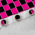 thumbnail image 4 of Feelyou Black Pink Plaid Black Out Curtains for Kids, Modern Fashion Buffalo Curtains Pack of 2 (42x63 Each), Patchwork Checkered Bedroom Curtains, Curtains and Drapes Decor, 4 of 6
