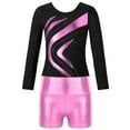 thumbnail image 5 of iEFiEL Kid Girls Dance Leotard with Shorts Gymnastics Ballet Suit Long Sleeve Fitness Workout Outfit Pink 14, 5 of 7