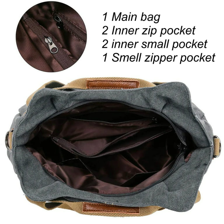 Fuleadture-canvas Messenger Lunch Bag - Unisex Shoulder Bag - Vintage Military Style Satchel Bag for Work, Sport, School, Travel - Adjustable Shoulder