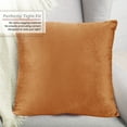 thumbnail image 2 of Nestl Velvet Throw Pillow Covers Solid Square Soft Decorative Pillow Cover for Sofa, 26" x 26", Rust Orange, Pack of 2, 2 of 8