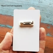 50 Pack - Safety Bar Pins with Adhesive Sticky Back & Metal Locking Clasp - Blank Safety Pin Backing for ID Badges, Nametags, Ribbons, and Crafting by Specialist ID