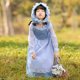 thumbnail image 1 of Fotografía pastoral de niña de granja con cuadros azules, traje para padres e hijos, 1 of 6
