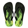 thumbnail image 2 of Psesaysky Boys Girls Flip Flops Green Flame Print Child Summer Slip-on Thong Sandals Beach Pool Water Shoes(Little/Big Kid) Size 3, 2 of 7