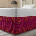 thumbnail image 1 of Safari Bed Skirt, Zebra Design Wild Colors Repetitive Pattern Hand Drawn Like Stripe Like Marks, Elastic Bedskirt Dust Ruffle Wrap Around for Bedding Decor, 4 Sizes, Pink Plum Orange, by Ambesonne, 1 of 2