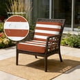 thumbnail image 2 of Outdoor Patio Cushion Covers 2 Pack Burnt Orange Stripes Patio Chair Cushion Covers with Ties and Zipper Modern Parallel Lines Waterproof Outdoor Seat Cushion Covers for Patio Furniture 22"x22", 2 of 9