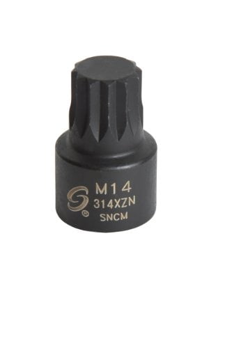Sunex 314XZN 3/8-Inch Drive M14 Stubby Triple Square Impact Socket