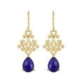 thumbnail image 1 of 7x5 MM Poire Lapis 925 Sterling Silver Gold Vermeil Filigrane Dangle Goutte Femmes Boucle d'Oreille, 1 of 4