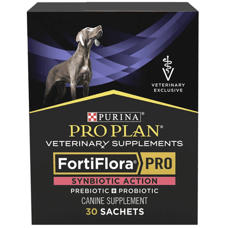 Purina Pro Plan Veterinary Supplements FortiFlora PRO Synbiotic Action Probiotic Powder for Dogs, 1 box (30 sachets)