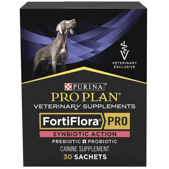 Purina Pro Plan Veterinary Supplements FortiFlora PRO Synbiotic Action Probiotic Powder for Dogs, 1 box (30 sachets)