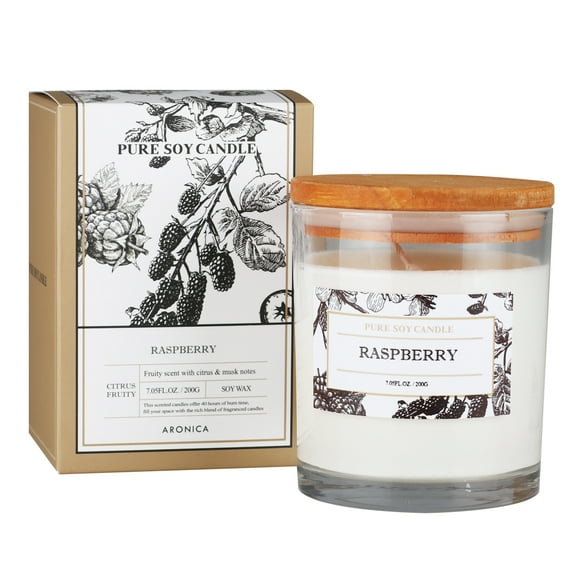 Aronica Pure Candle 7.05oz - Raspberry Scented Soy Wax Candle