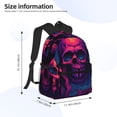 thumbnail image 2 of Disketp Purple-Red Skull Mochila Ligera Clásica con Múltiples Bolsillos, Mochila Casual para Hombre y Mujer, Ideal para Escuela, Trabajo y Viajes, 2 of 6