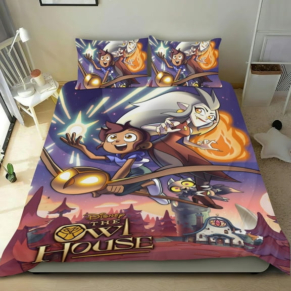 The Owl House-themed Bed Sheet Set Three Piece Set Comfortable And Skin Friendly Unique Design Home Decor Gifts For Family Friends fans36x75Inches（90cm*190cm）