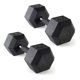 thumbnail image 1 of Par de mancuernas hexagonales CAP de 40 lb con recubrimiento de goma y agarre cómodo, 1 of 6