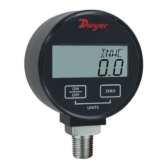Dwyer Instruments Digital Vacuum Gauge,3" Dial Size,Black DPGW-00