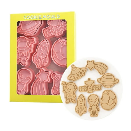 

Star Cookie Cutters | Moon Cookie Cutters | Handmade Cookie Molds Set Spaceship Rocket Astronaut Ufo Planet Fondant Molds for Space Theme Parties Supplies