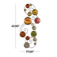 thumbnail image 4 of DecMode Metal Contemporary Abstract Multi Colored Round Plates with Spiral Scrolled Wires, 17"W x 41"H, 4 of 16
