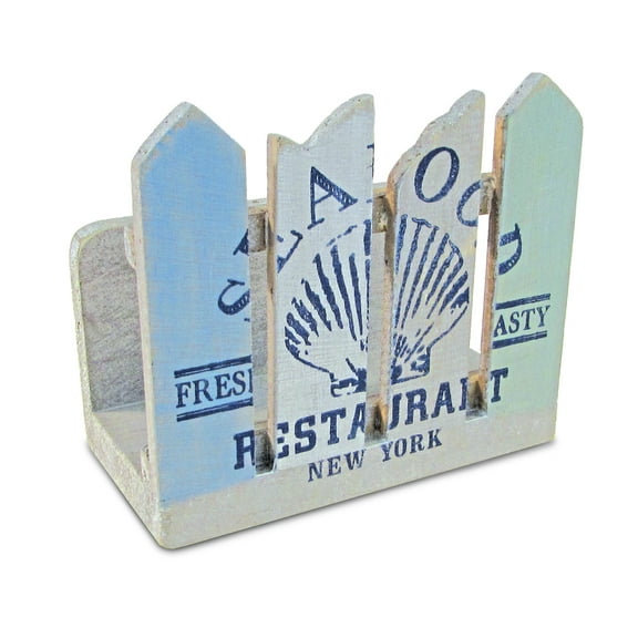 CoTa Global Ocean Breeze Napkin Holder - Nautical Themed Napkin Holder with Rustic Design, Beach Napkin Holder Decor for Tabletop, Novelty Seafood Wooden Figure, Coastal Table Decor Centerpiece