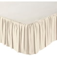 thumbnail image 1 of KP Linen Ruffled Bed Skirt with Split Corners Queen Size (28 Inch Drop) Platform Dust Ruffle Gathered Bedskirt with 400 Thread Count Microfiber Wrinkle Free Ruffled Gatherd Bed Skirt(Ivory Solid), 1 of 4
