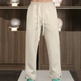 thumbnail image 3 of Mens Jogger Pants Drawstring Elastic Wrist Solid Color Pockets Sports Pants Apricot, 3 of 8