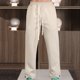 thumbnail image 3 of Pantalones deportivos de longitud completa para hombre, lisos, informales, con bolsillos, para exteriores, con cordones, elásticos, rectos, para fitness, 3 of 8